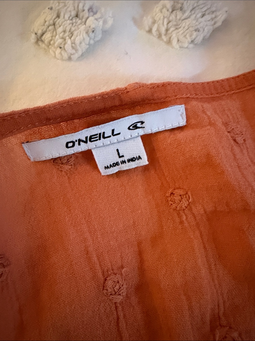 O'Neill Rust Orange Textured Button-Front Racerback Tank - Picture 2 of 6